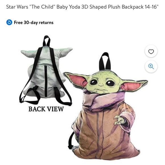 STAR WARS, Grogu, 3D plush backpack!! - Picture 2 of 9